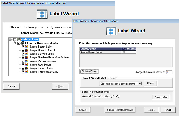 Create Labels Screenshot