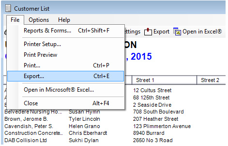 Export Sage 50 Screenshot - Method #2 (Step 3)